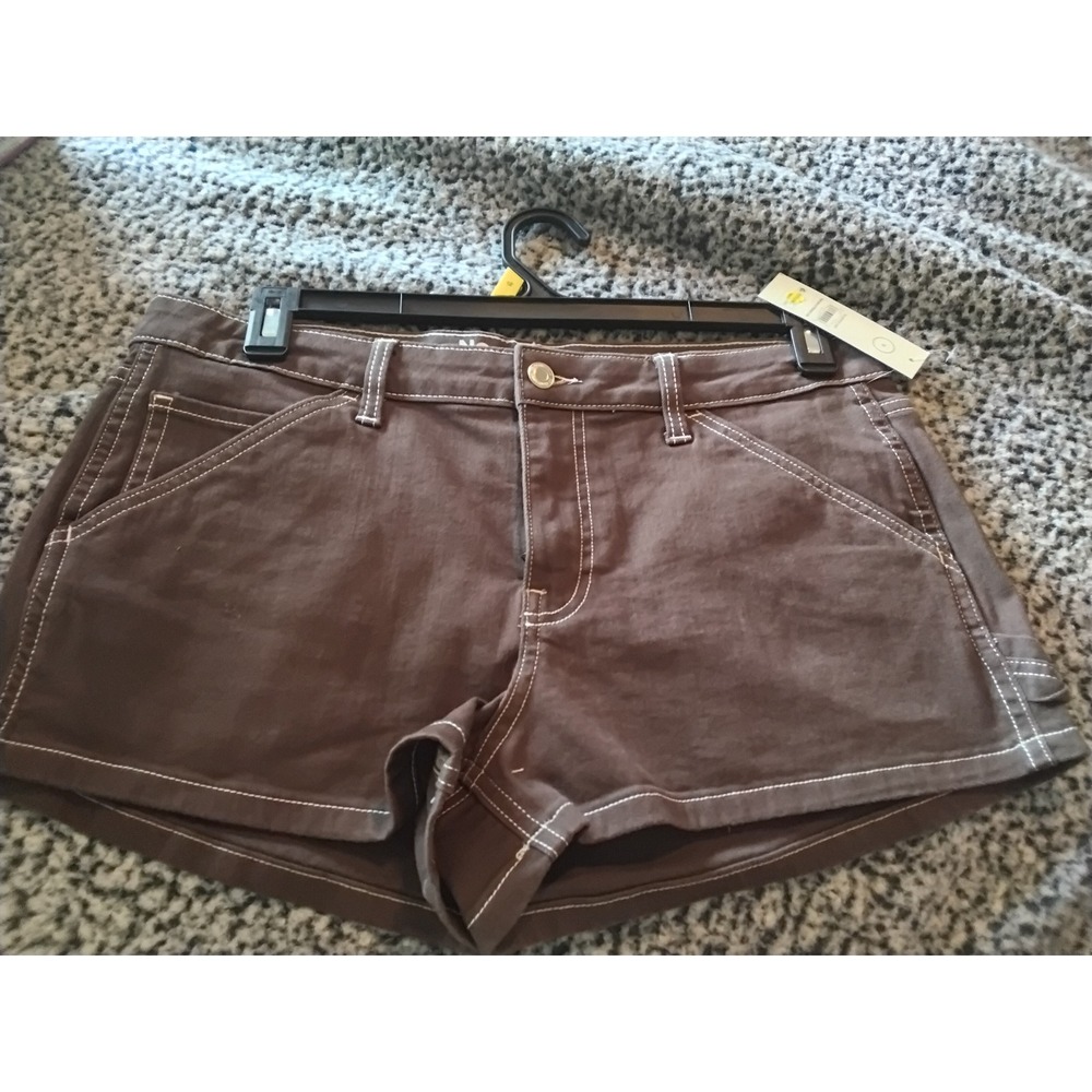 No Boundaries Carpenter Shorts‎ Brown Contrast Stitch Utility Size 12 NWT